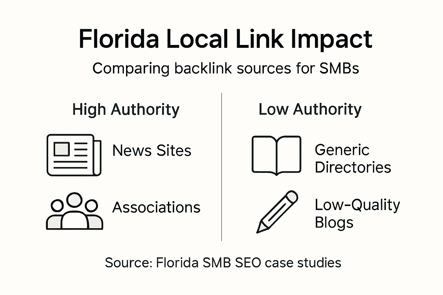Infographic comparing types of local backlinks