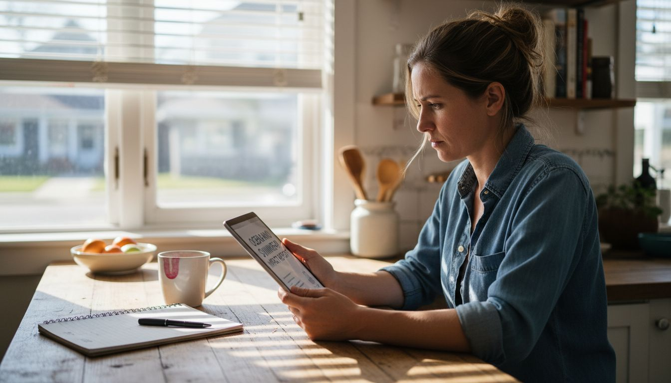 Woman reviews swimwear brand transparency report