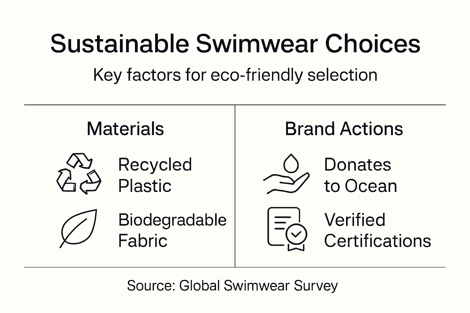 Infographic sustainable swimwear selection framework