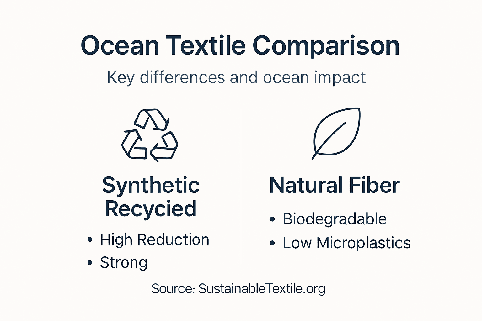 Infographic comparing ocean-friendly textile types