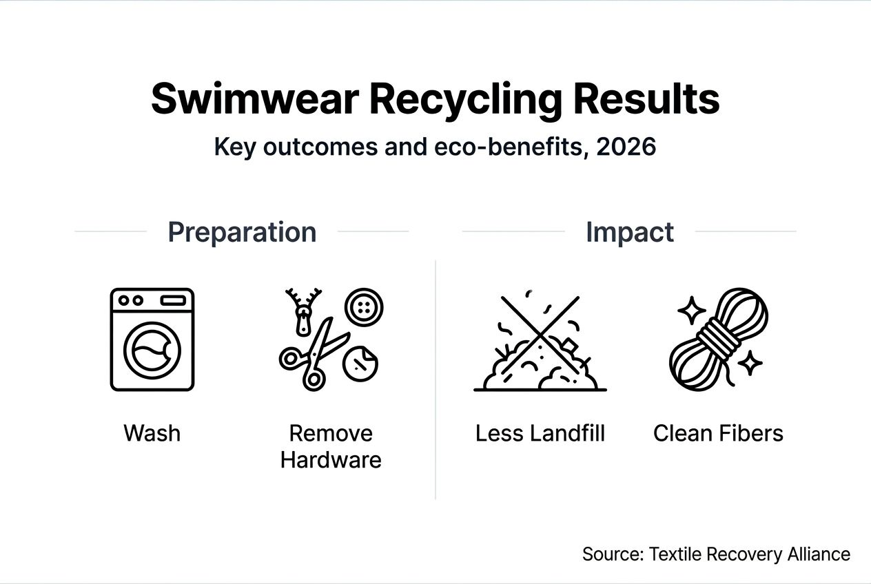 Infographic on swimwear recycling outcomes and impact