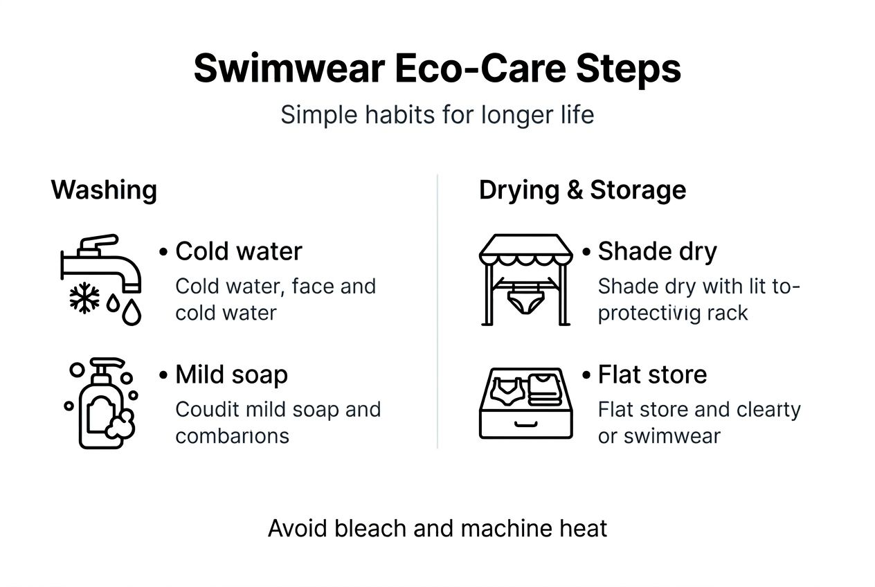 Eco swimwear care steps infographic