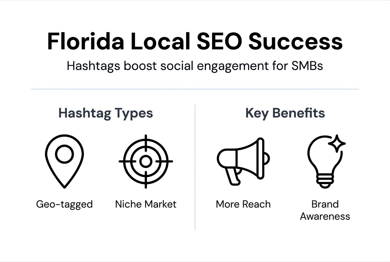 Infographic showing Florida local SEO hashtags overview