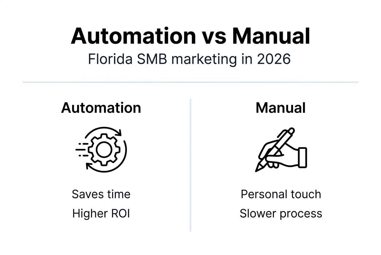 Infographic comparing automation and manual marketing