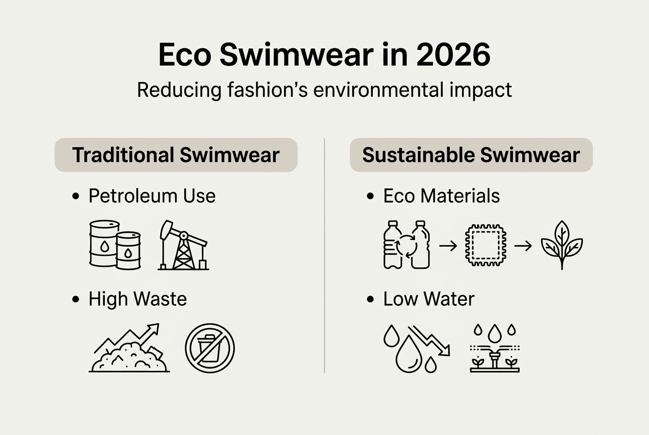 Infographic showing swimwear environmental impact