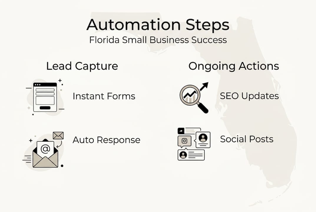 Infographic showing local marketing automation steps