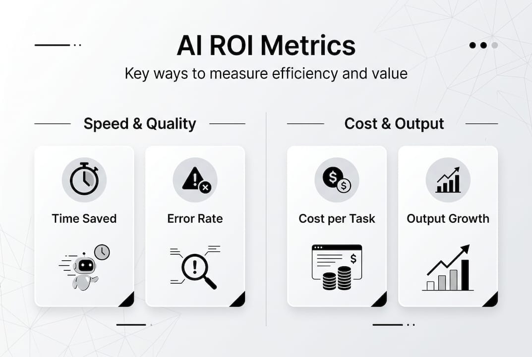Infographic of agentic AI ROI measurement metrics