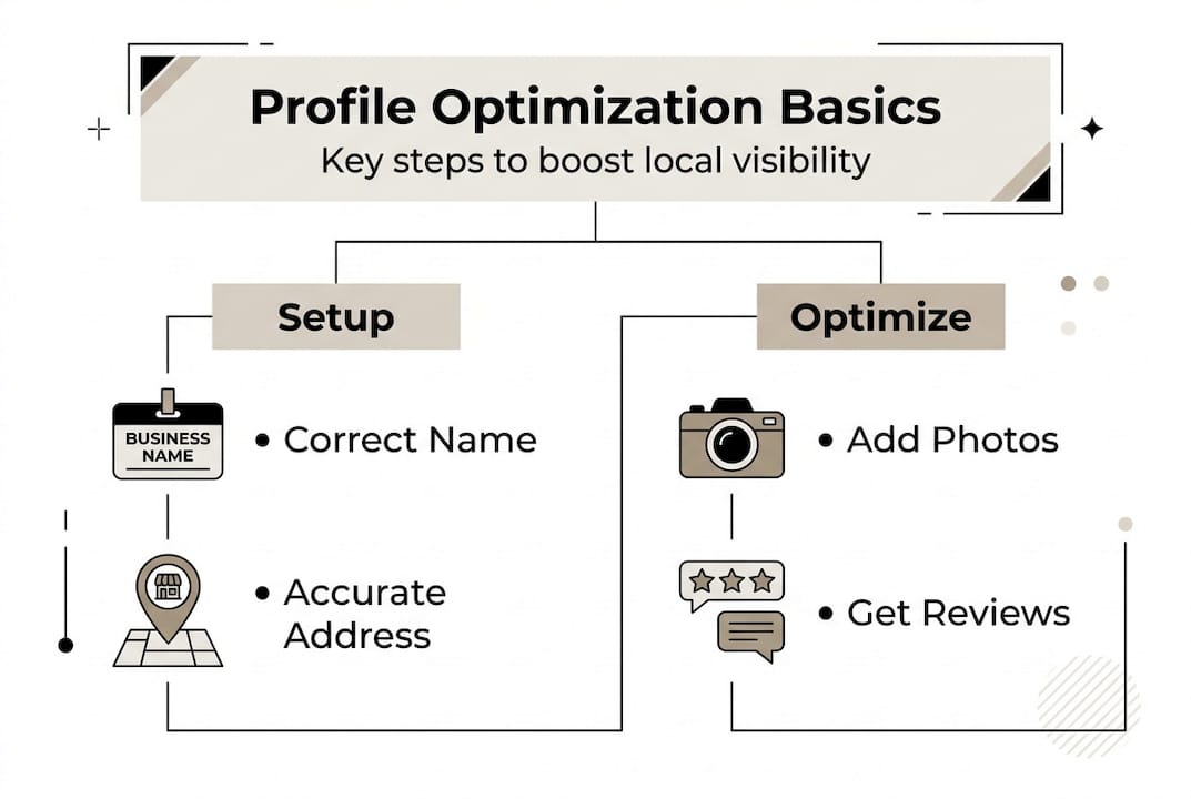 Infographic showing profile optimization basics