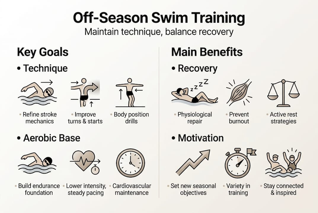 Infographic showing off-season swim training goals