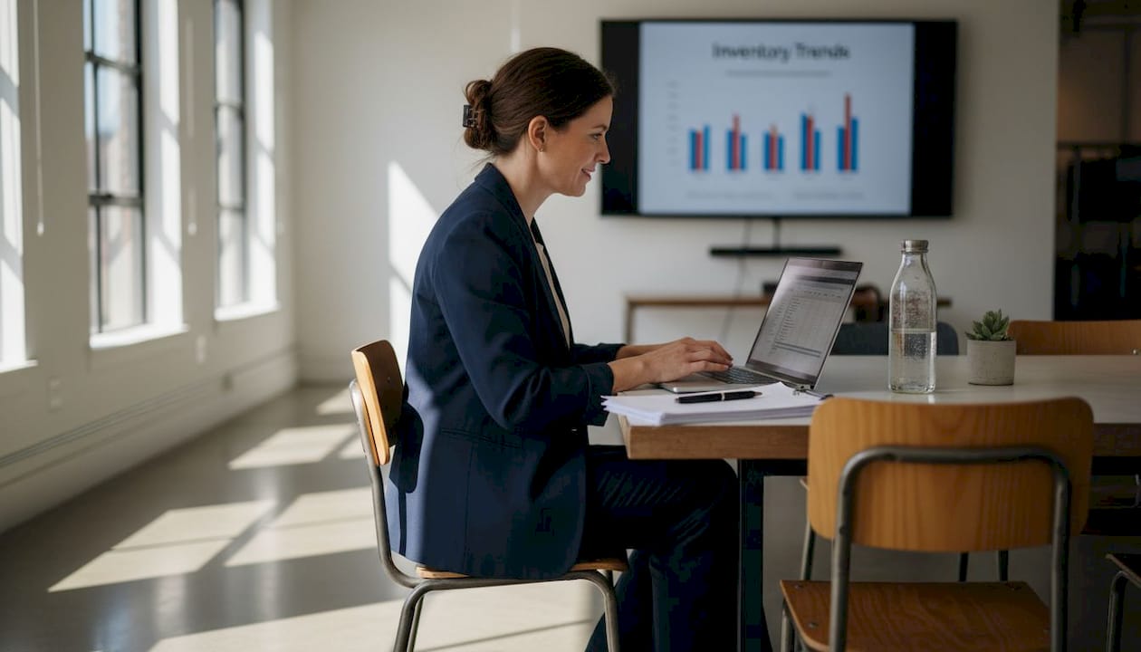 Business analyst reviewing e-commerce automation