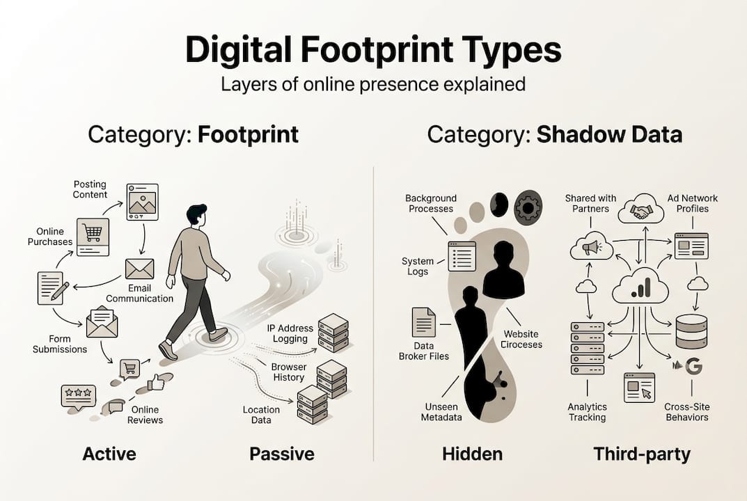 Infographic shows digital footprint types
