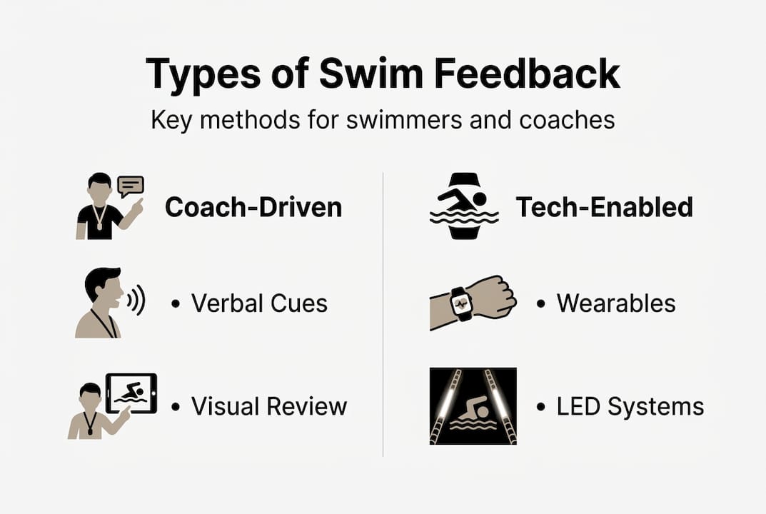 Infographic outlining major swim feedback types