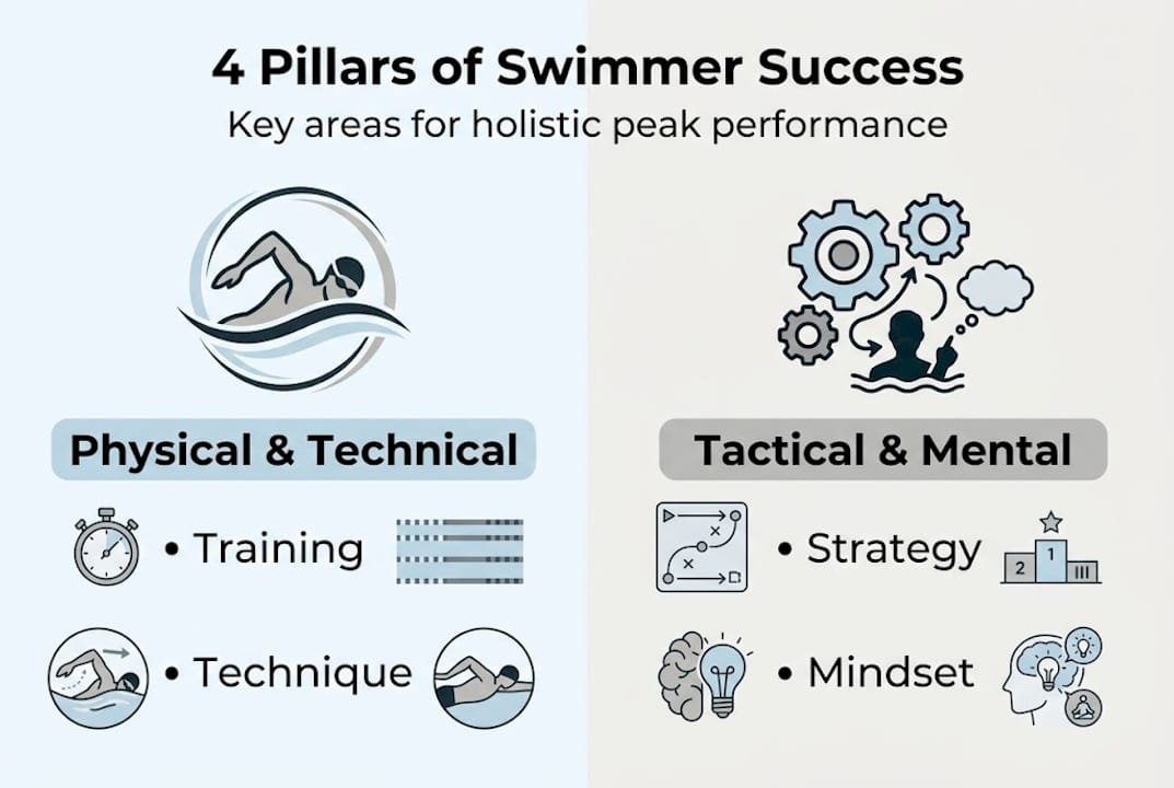 Infographic of four swimmer development pillars