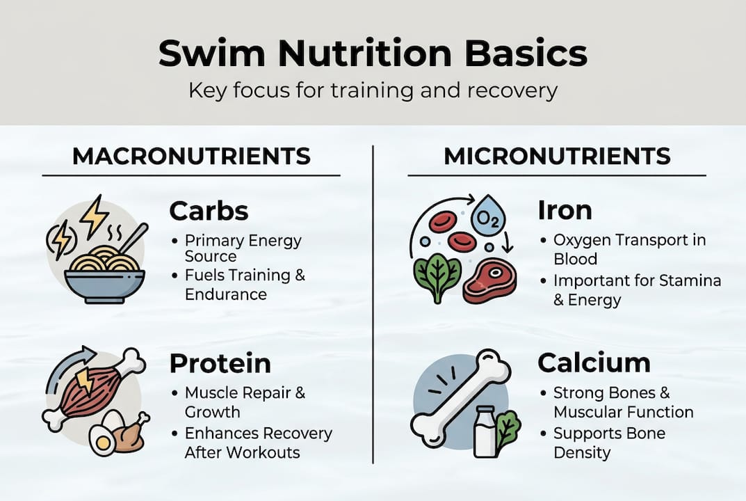 Infographic swim nutrition basics macronutrients micronutrients