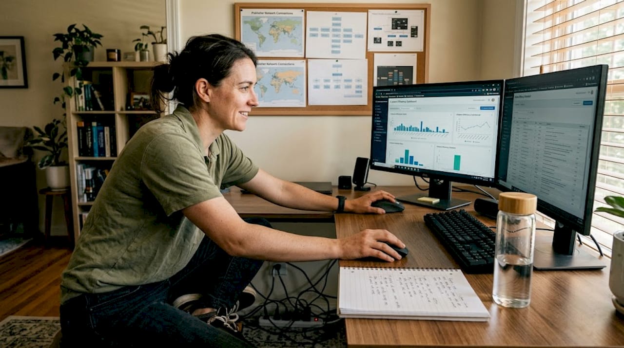 Specialist reviewing citation management analytics