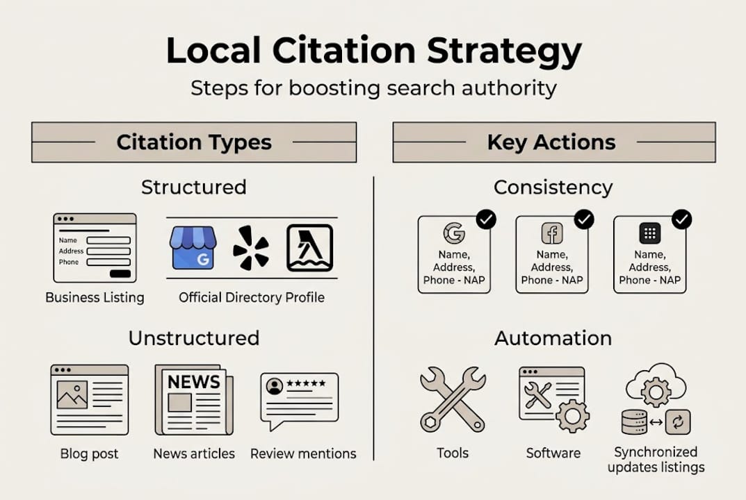 Infographic showing citation types and actions
