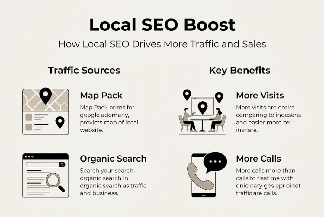 Infographic showing local SEO benefits overview