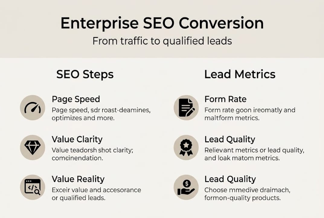 Infographic showing SEO conversion process