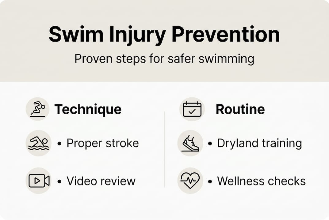 Infographic showing steps for safe swimming
