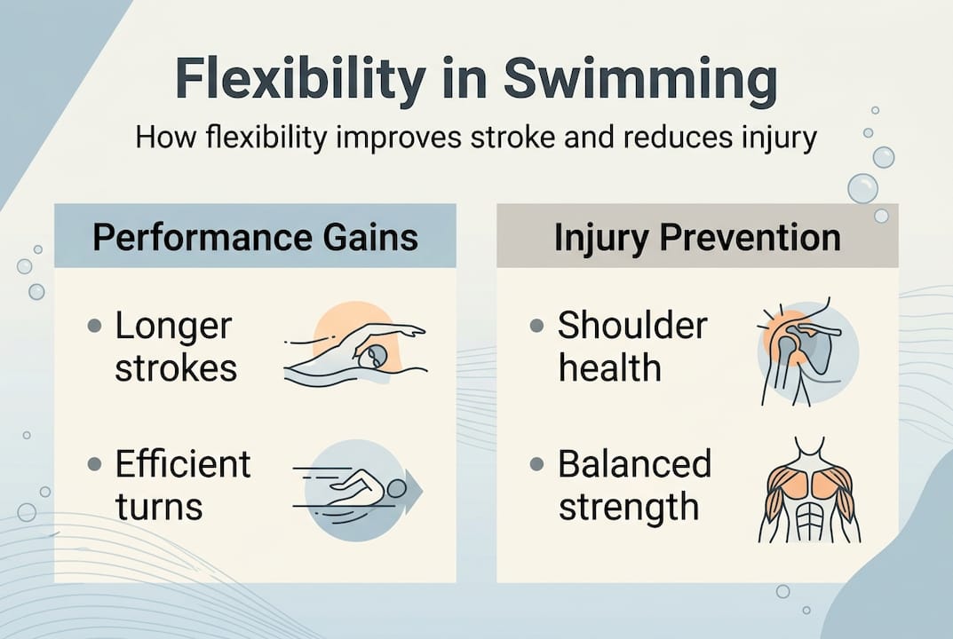 Infographic: flexibility benefit chart for swimmers