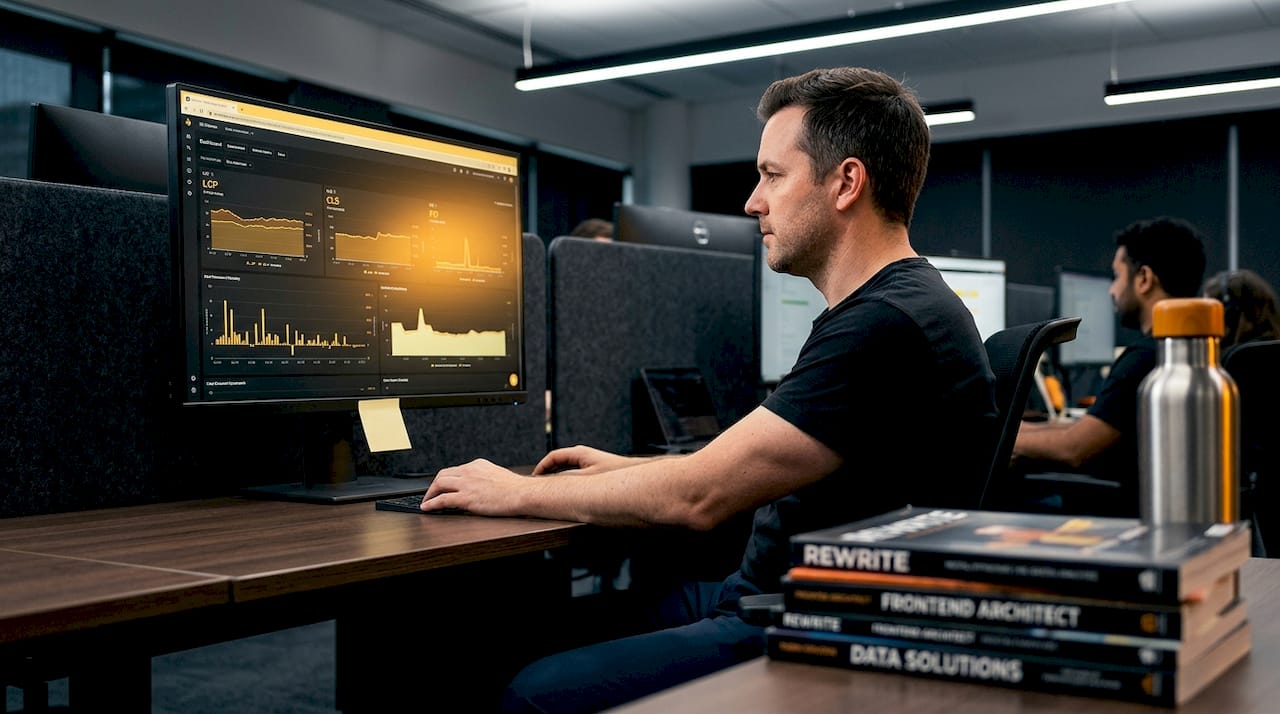 Digital analyst reviews Core Web Vitals dashboard