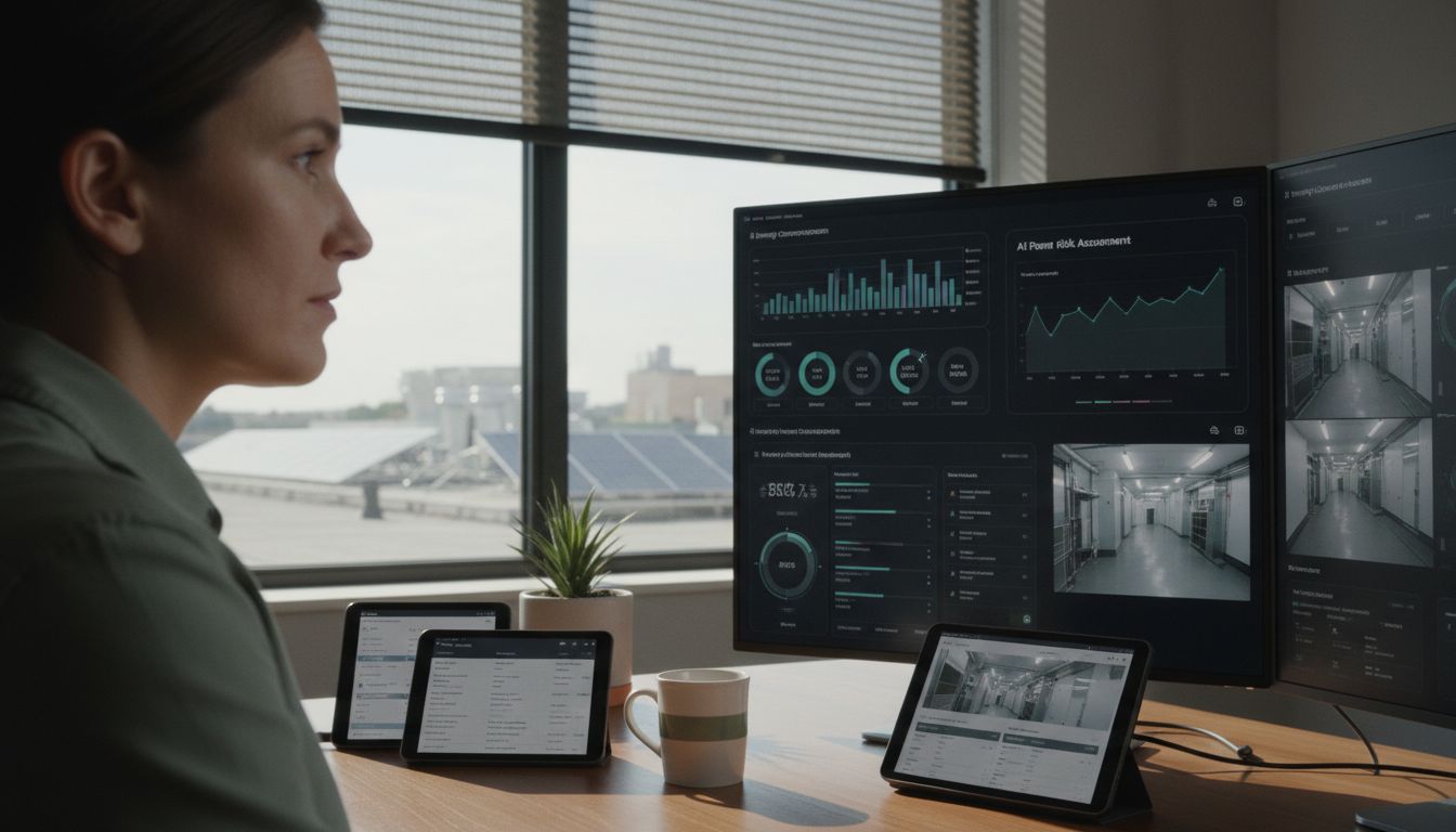 Office with AI property automation displays
