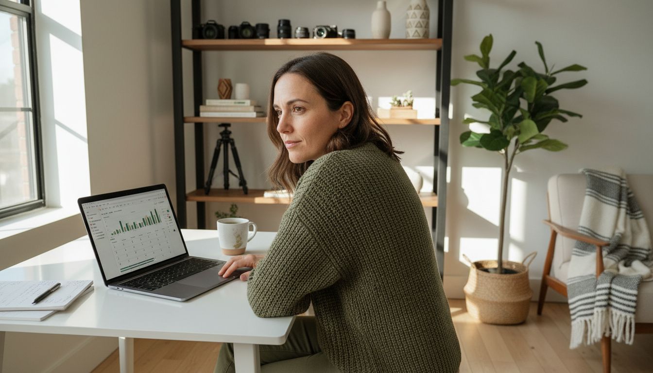 Airbnb host optimizing listing in modern studio