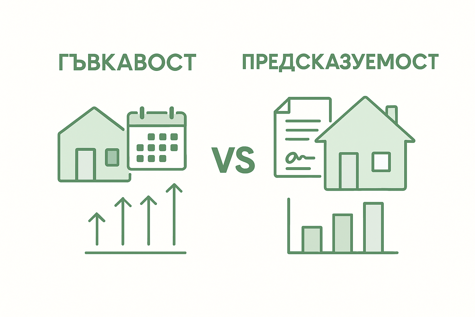Infographic comparing short and long-term rental