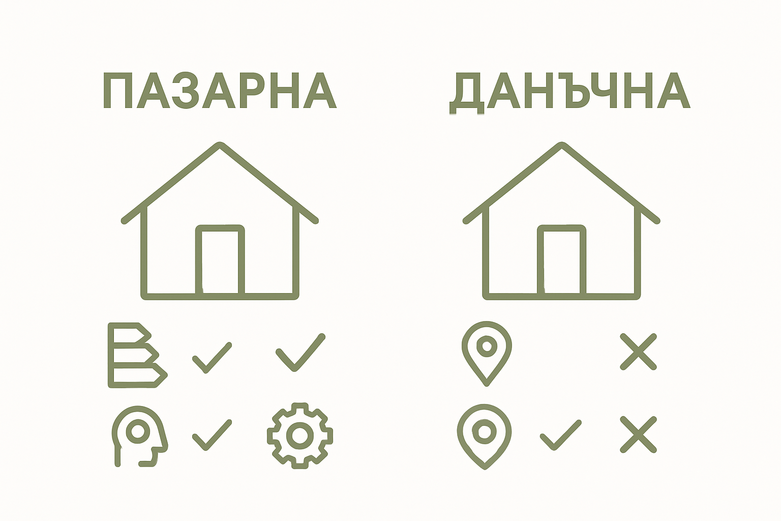 Инфографика: Сравнение между различните видове оценки на имоти