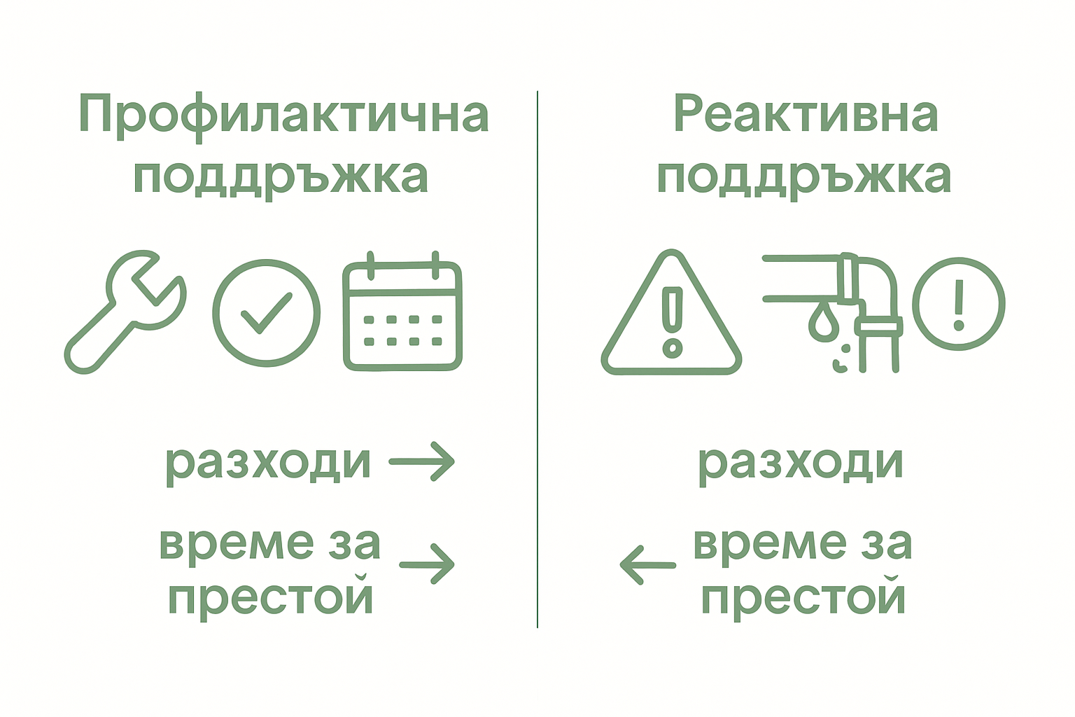Сравнение между превантивната и реактивната поддръжка на имоти