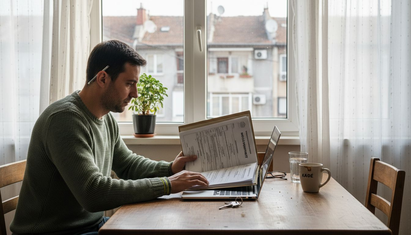 Наемодател подготвя обява за отдаване на жилище под наем от вкъщи.