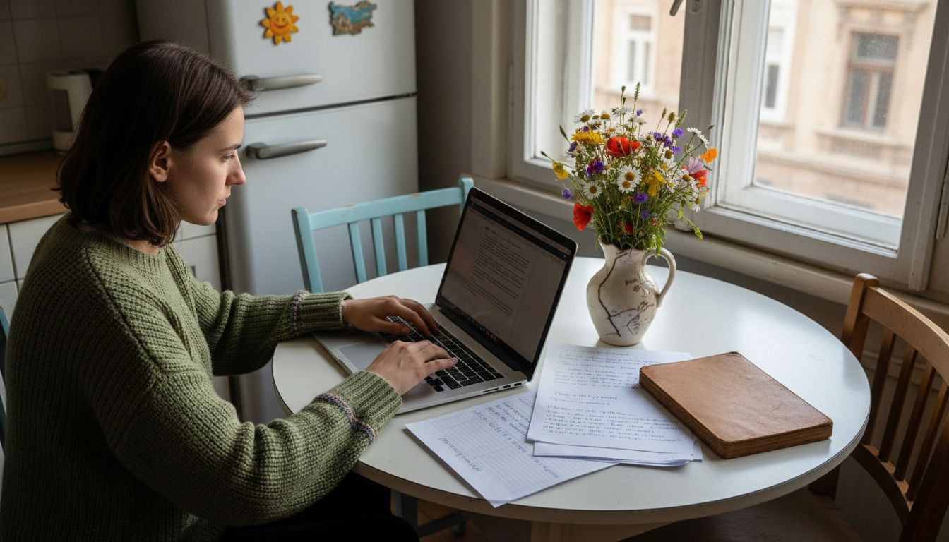 Собственик подготвя описание за обявата си в Airbnb