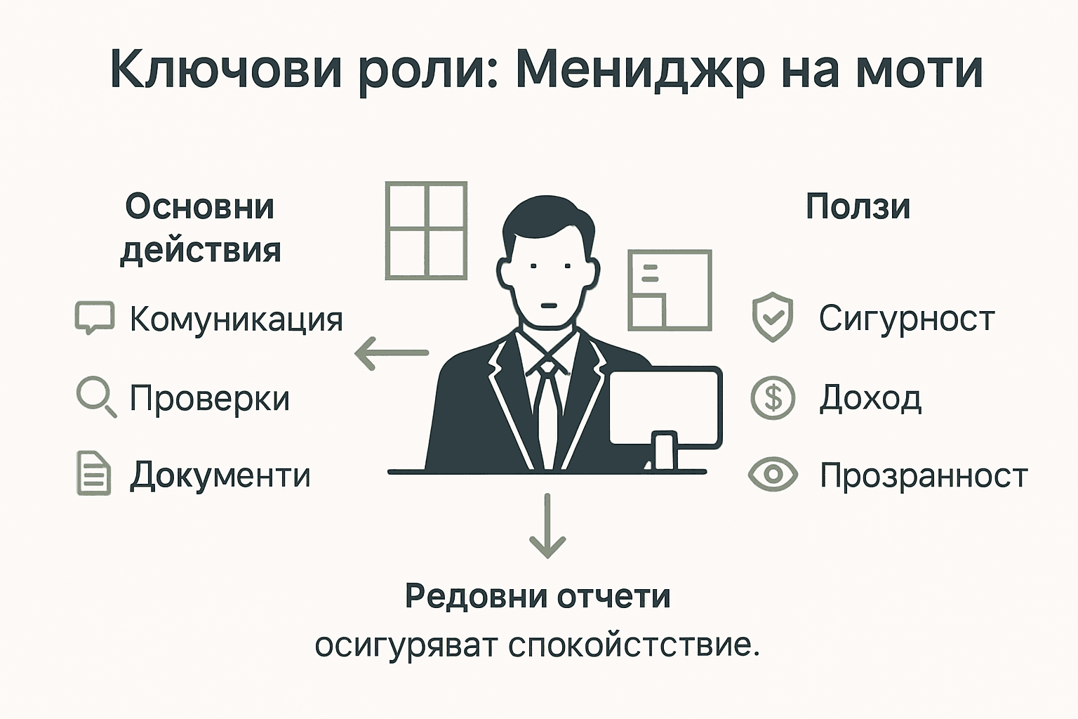 Инфографика: ключови роли на мениджъра и предимствата за екипа