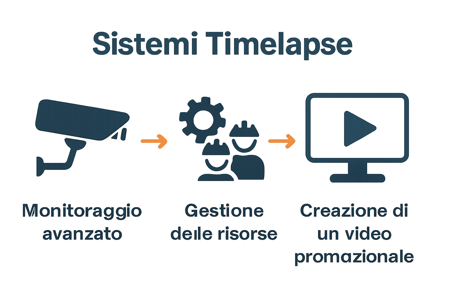 Infografica: vantaggi chiave timelapse in edilizia