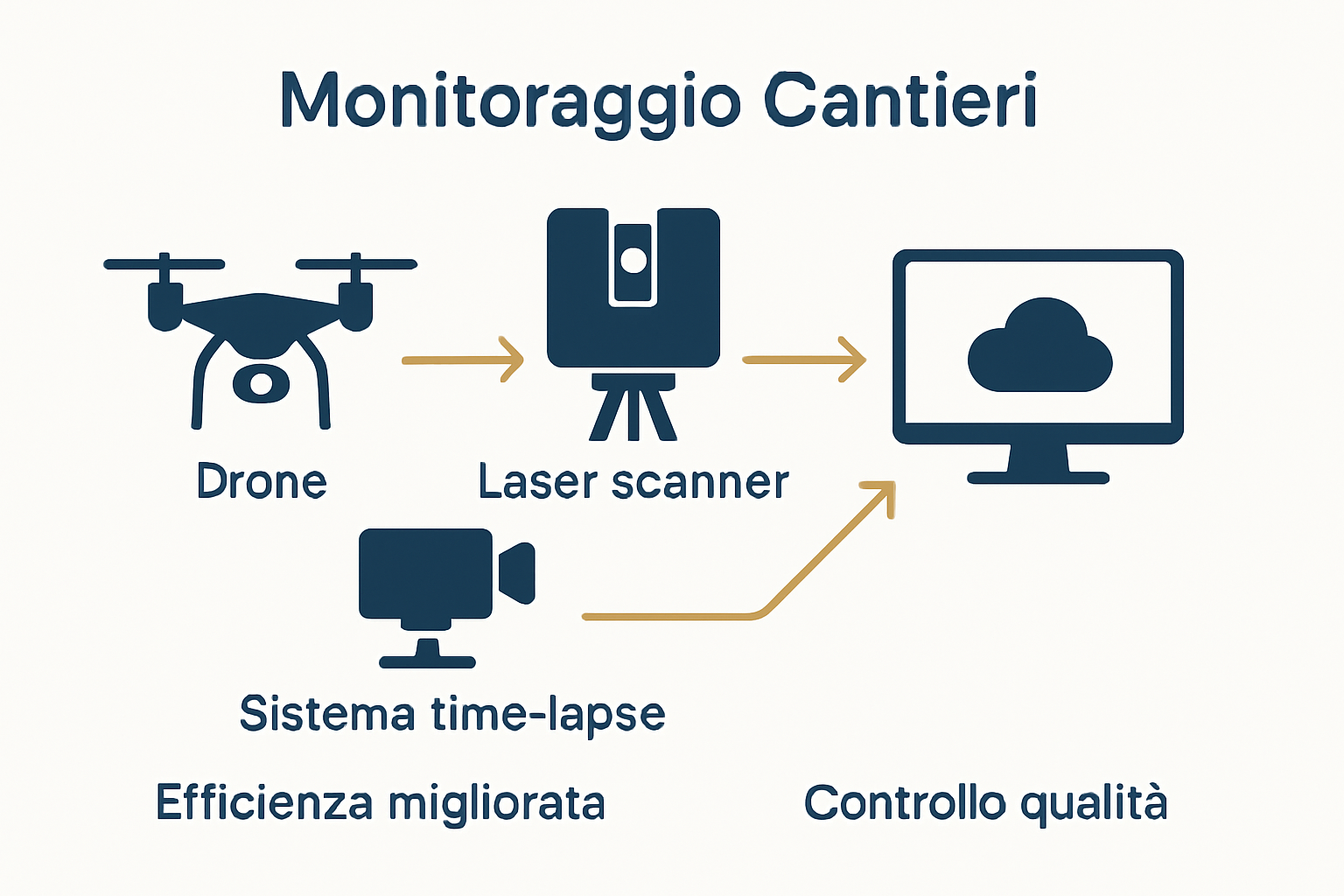 Infografica sulle tre tecnologie chiave nei cantieri moderni