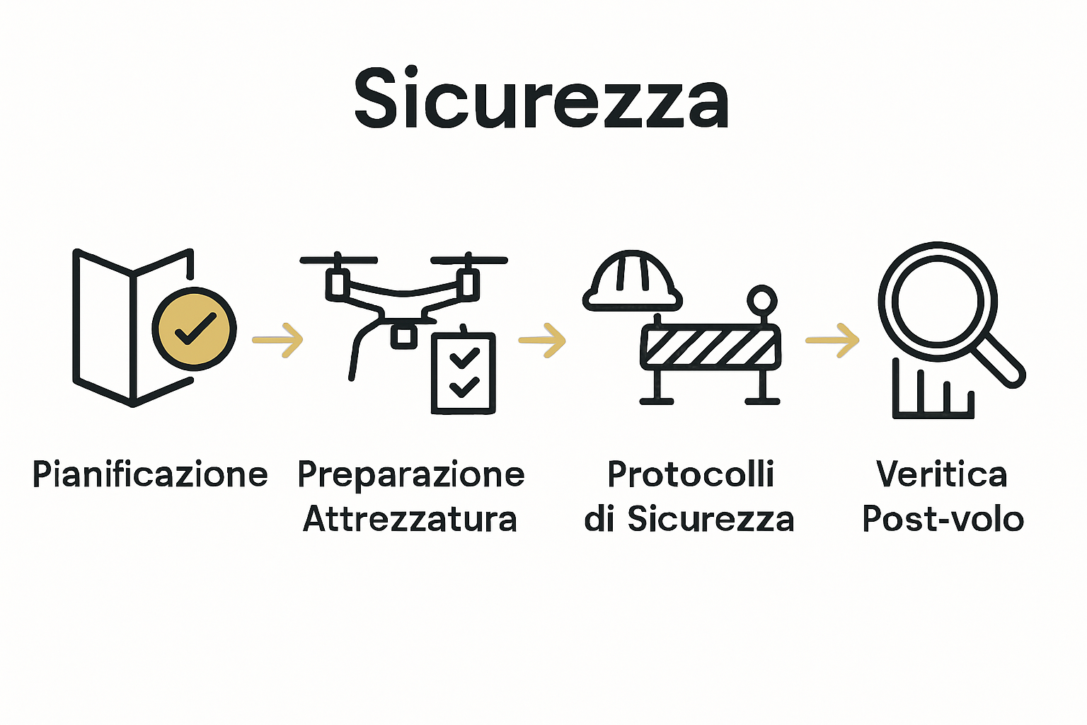 Infografica sui 5 step sicurezza drone