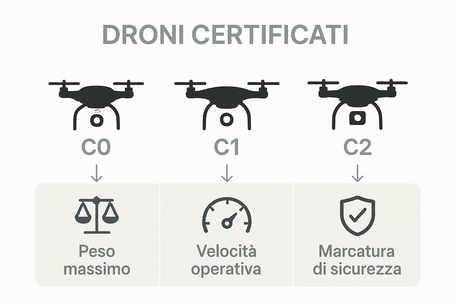Infographic comparing technical classes of drones