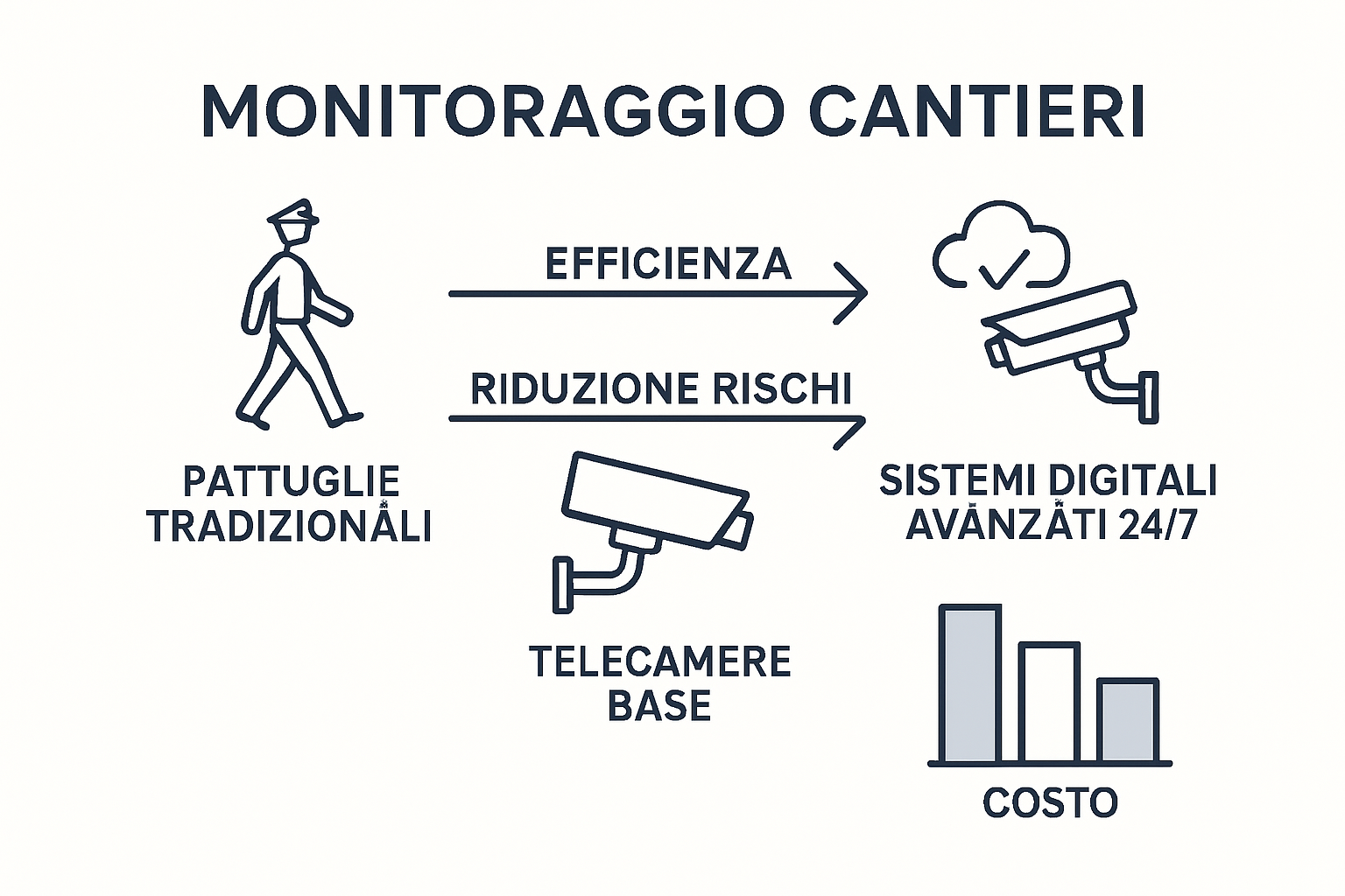 Infografica comparativa dei principali metodi di monitoraggio