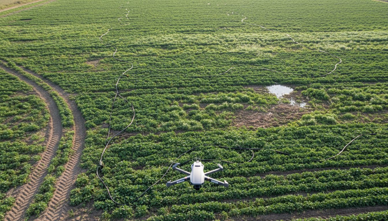 Mappatura dei campi agricoli tramite riprese aeree con drone