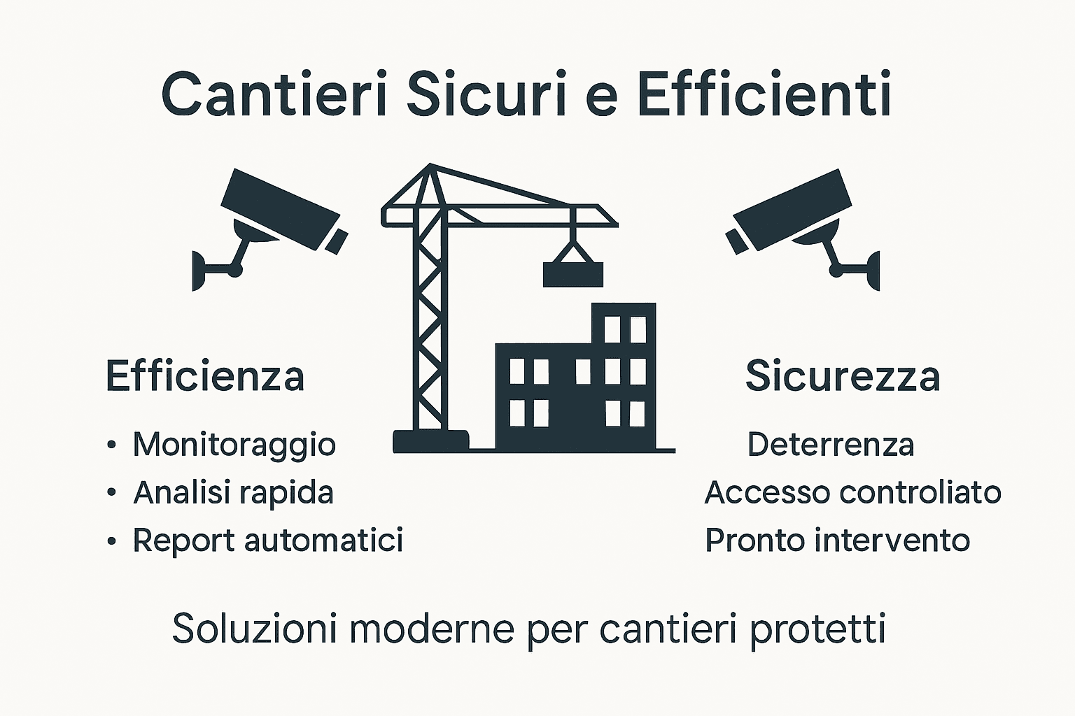 Infografica: tutti i vantaggi della videosorveglianza in cantiere