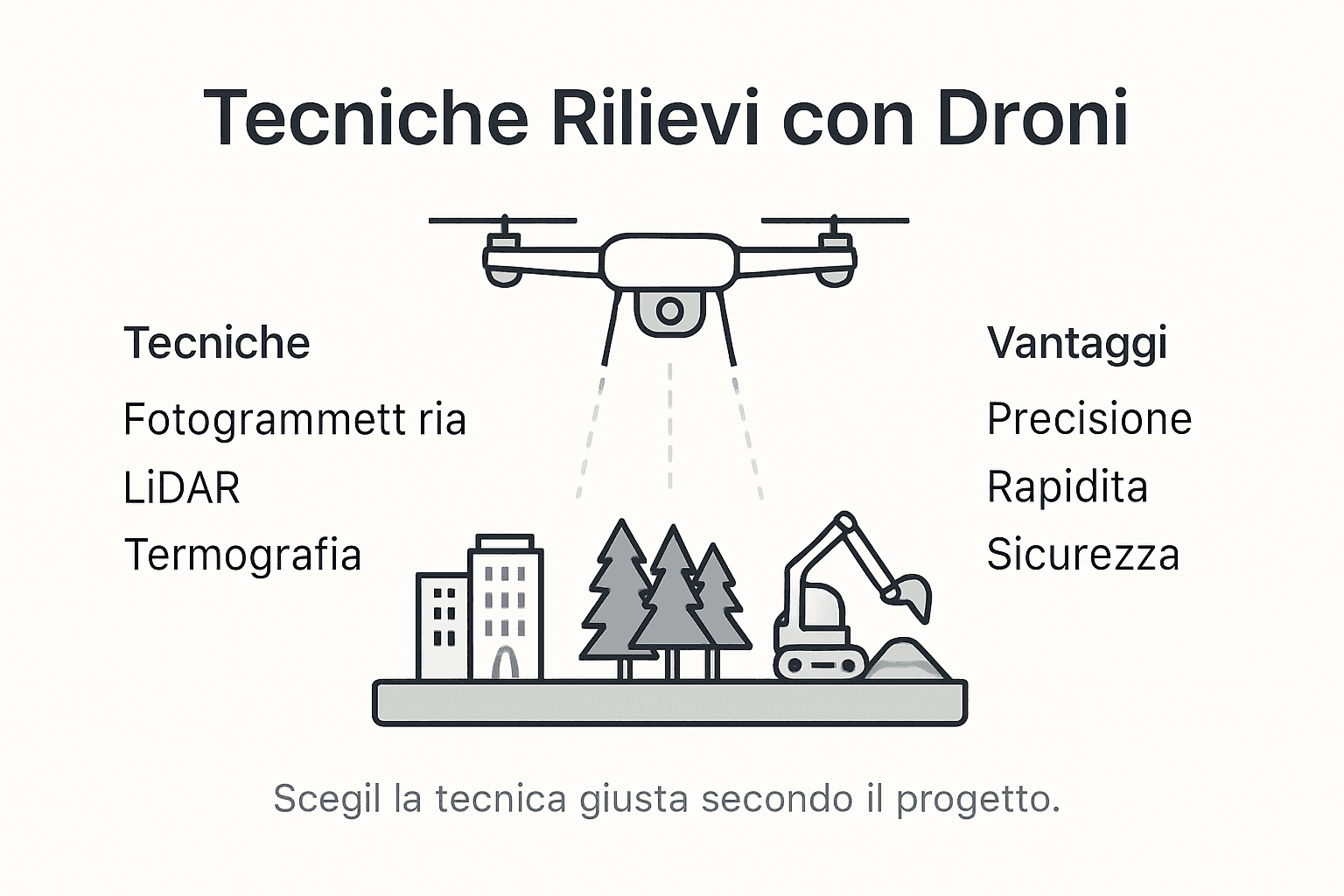 Guida visiva alle principali tecniche di utilizzo dei droni