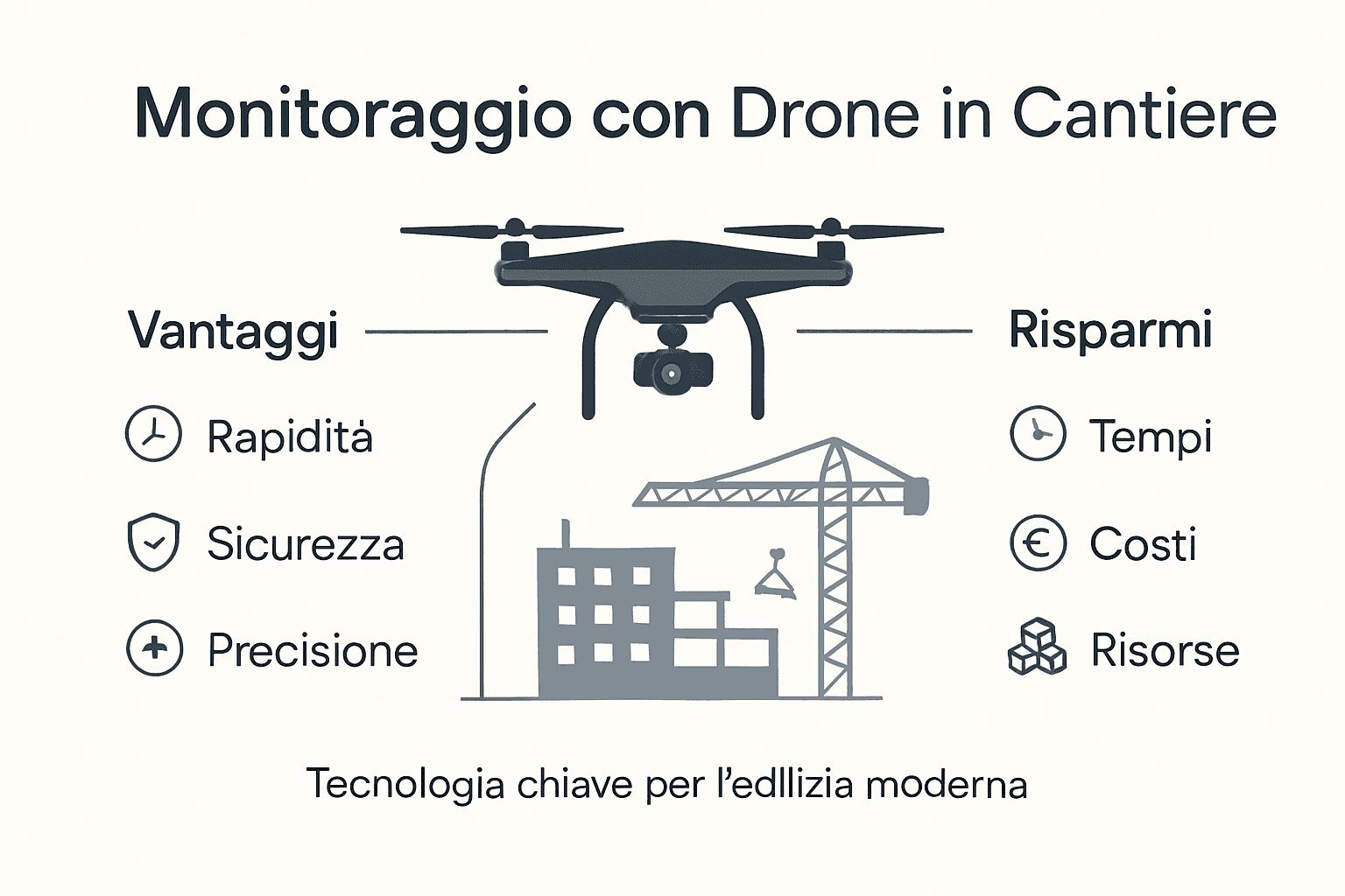 Infografica: tutti i benefici dell’utilizzo dei droni nei cantieri