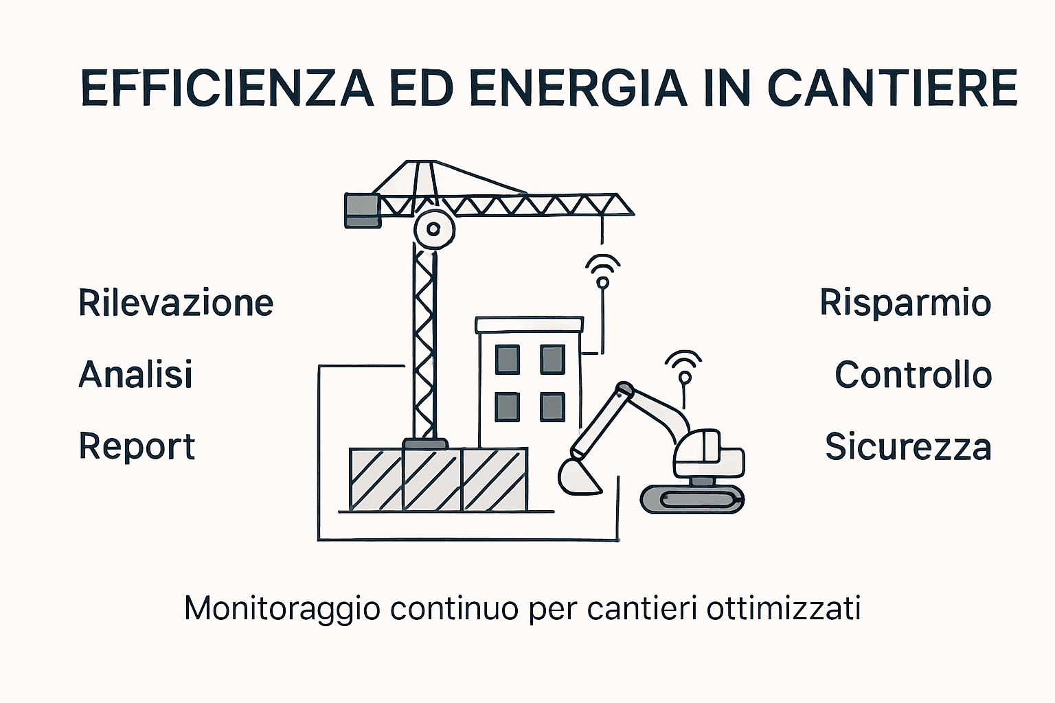 Infografica sul controllo e gestione dell’energia in cantiere