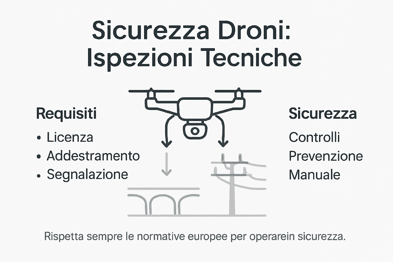 Infografica: le regole di sicurezza per l’utilizzo dei droni nelle ispezioni tecniche