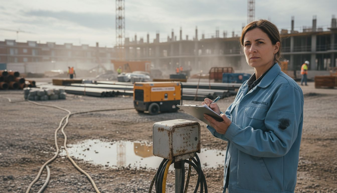Un ingegnere supervisiona direttamente il sistema di controllo energetico in loco.