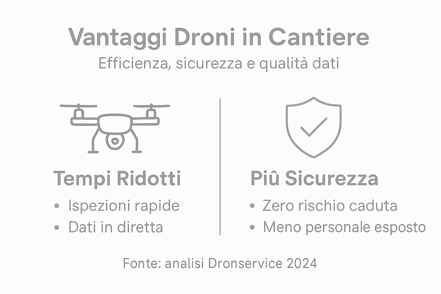 Infografica: i vantaggi dell’utilizzo dei droni per il monitoraggio nei cantieri edili