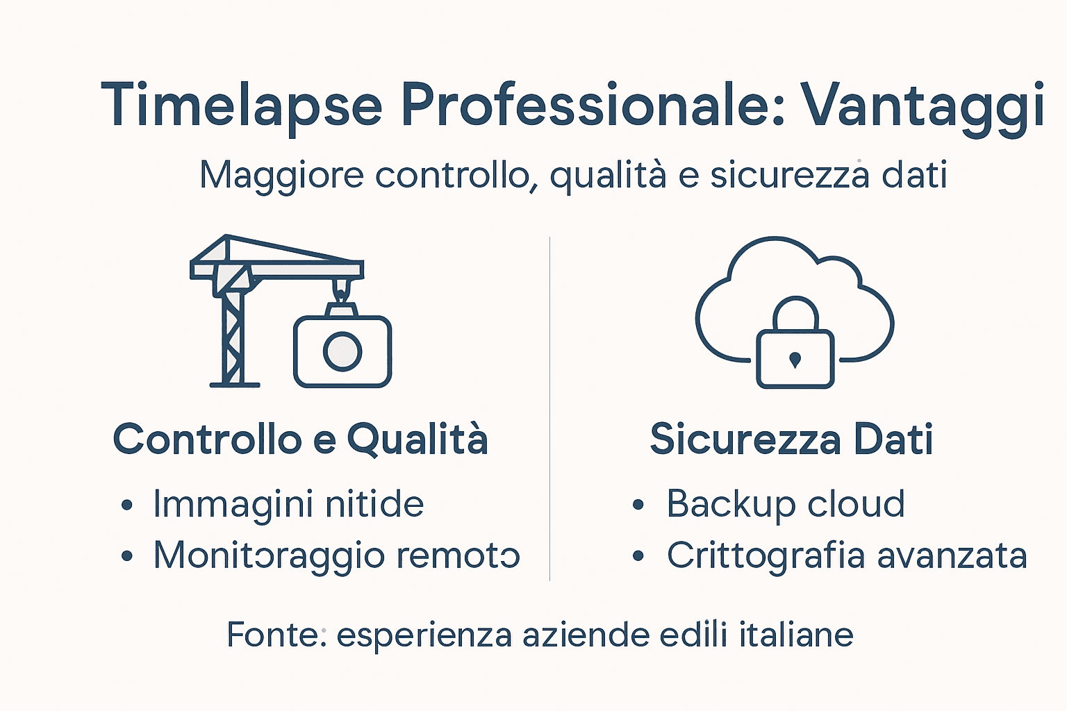Infografica: tutti i vantaggi del timelapse professionale nei cantieri