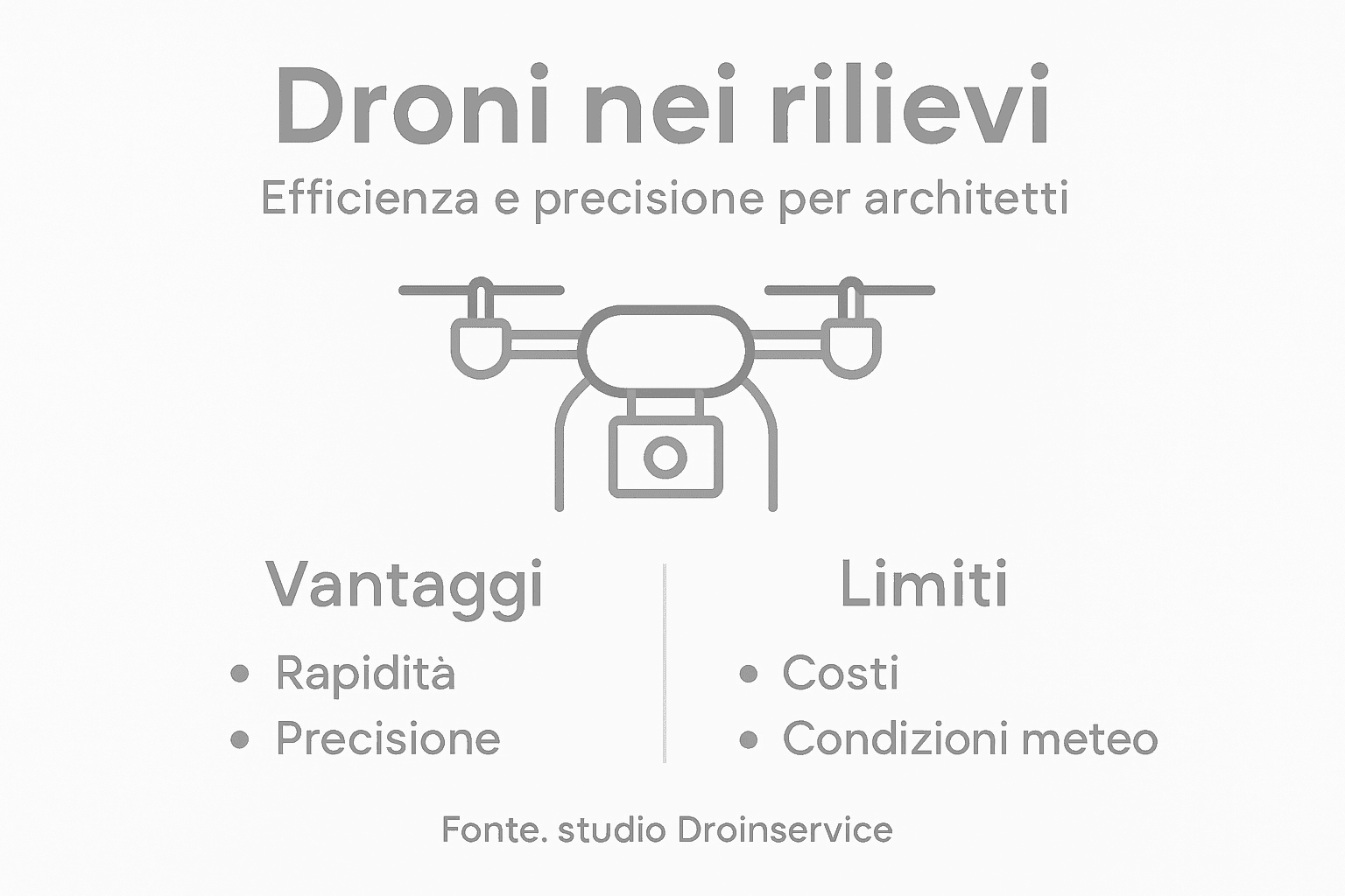 Infografica: pro e contro dell’utilizzo dei droni nei rilievi