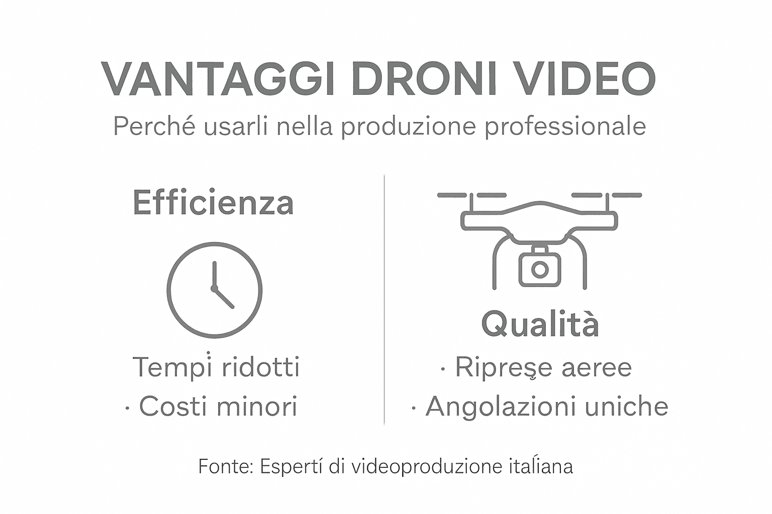 Infografica: tutti i benefici dei droni nella realizzazione di video professionali