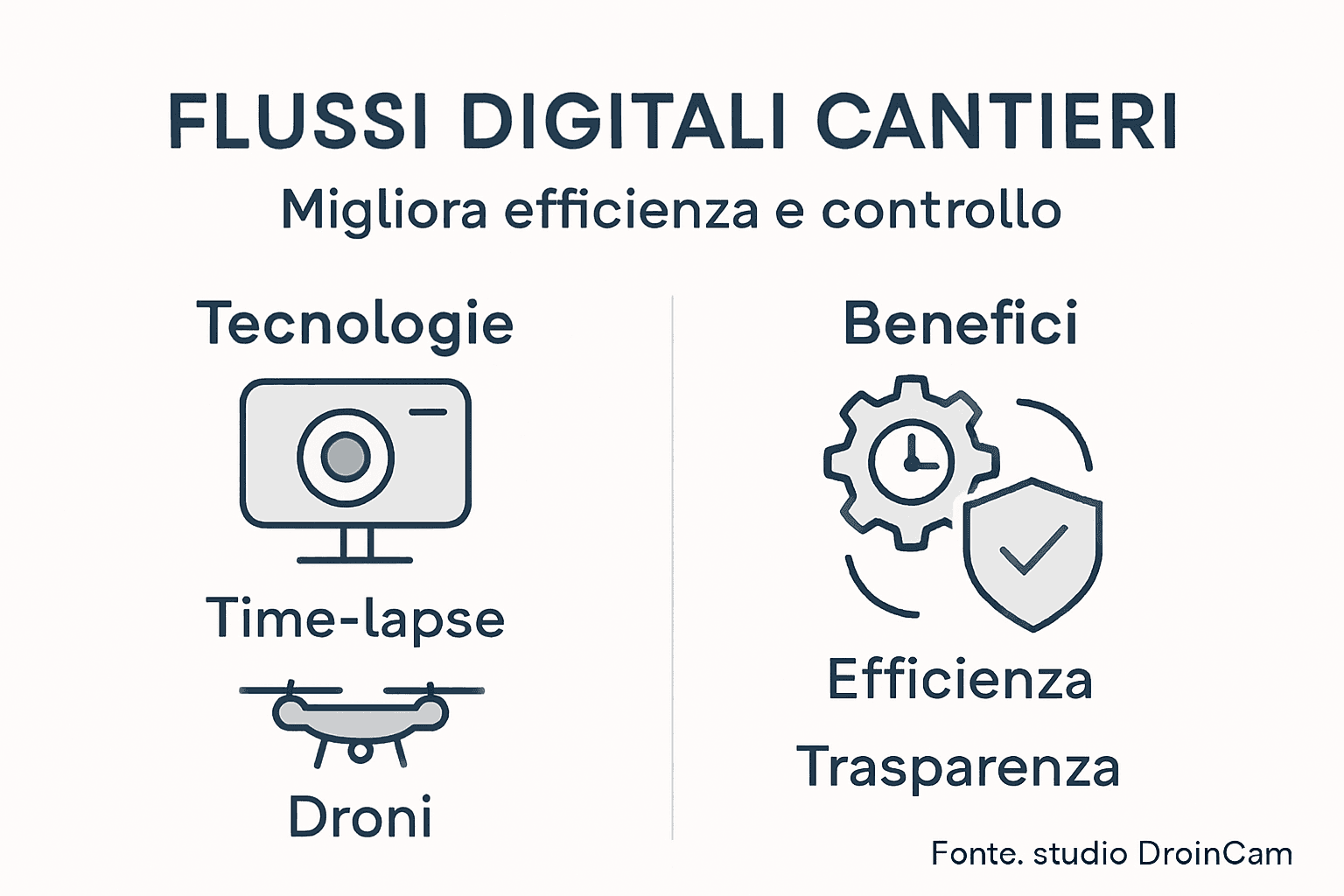 Grafico illustrativo sui processi digitali e i vantaggi che offrono